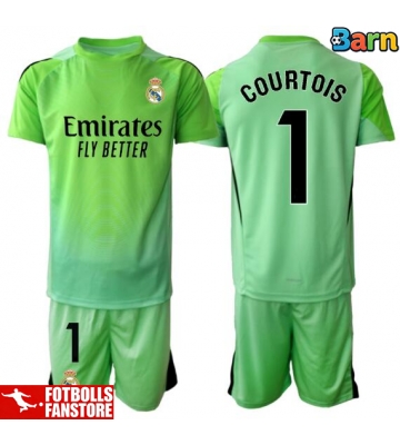 Real Madrid Thibaut Courtois #1 Målvakt Bortatröja Barn 2025-26 Kortärmad (+ Korta byxor)